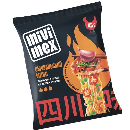 Лапша БП Мивимекс со вкусом курицы Сычуаньский микс