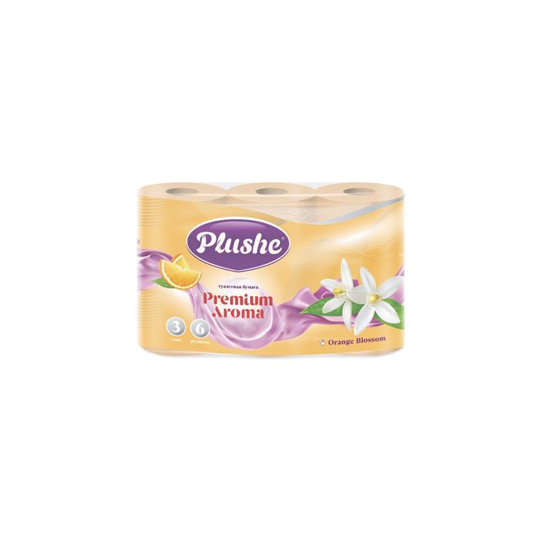 Туалетная бумага Plushe Premium Aroma апельсин Blossom