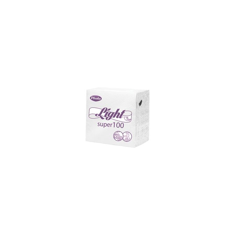 Салфетки бумажные Plushe Light Super белые 22.5-22.5